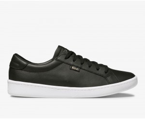 Keds Ace Deri Kadın Spor Ayakkabı Siyah | QEX957826