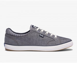 Keds Center II Chambray Stripe Kadın Spor Ayakkabı Lacivert | SHQ845106