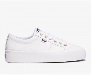 Keds Jump Kick Duo Deri Kadın Spor Ayakkabı Beyaz | AER390674