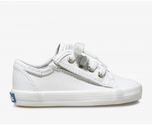 Keds Kickstart Jr. Deri Kiz Çocuk Spor Ayakkabı Beyaz | WRV786495