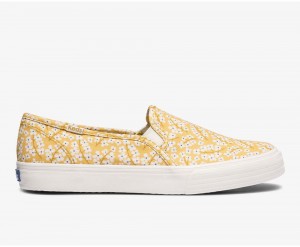 Keds Washable Double Decker Floral Kadın Slip On Sarı | IUG648507