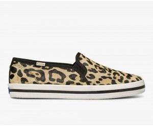 Keds x Kate Spade New York Calf Hair Kadın Slip On Leopar | QEO791406