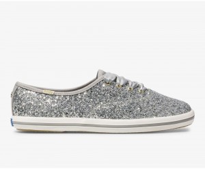 Keds x Kate Spade New York Champion Glitter Kadın Spor Ayakkabı Gümüş | QHO015784