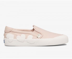 Keds x Kate Spade New York Crew Kick Heart Applique Kadın Slip On Pembe | SKW190648