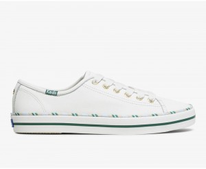 Keds x Kate Spade New York Kickstart Deri Spor Kadın Spor Ayakkabı Beyaz | VET132684