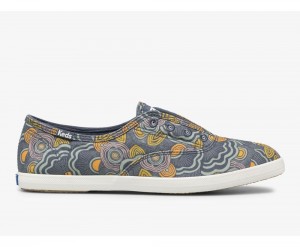 Keds x Organic Pamuklu Chillax Washable Ripple Twill Kadın Slip On Lacivert Renkli | ODW724180