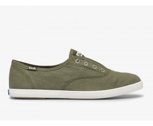 Keds x Organic Pamuklu Chillax Washable Kadın Slip On Yeşil | VHC871052