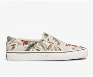 Keds x Organic Pamuklu Jump Kick Slip Tropical Kadın Slip On Bej Rengi Renkli | ISF425931