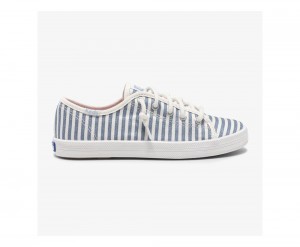 Keds x Organic Pamuklu Kickstart Kiz Çocuk Spor Ayakkabı Beyaz Mavi | WMD901276