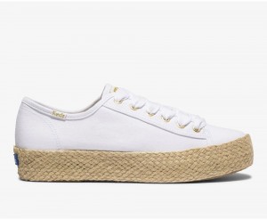 Keds x Organic Pamuklu Triple Kick Jute Kadın Spor Ayakkabı Beyaz | WXD164072