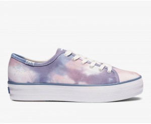 Keds x Organic Pamuklu Triple Kick Tie Dye Kadın Spor Ayakkabı Lacivert Renkli | RQH108495