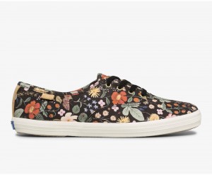 Keds x Rifle Paper Co. Champion Strawberry Fields Kadın Spor Ayakkabı Siyah Renkli | TLW245871