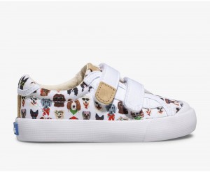 Keds x Rifle Paper Co. Crew Kick 75 2V Dog Days Kiz Çocuk Slip On Beyaz Renkli | FYE869702