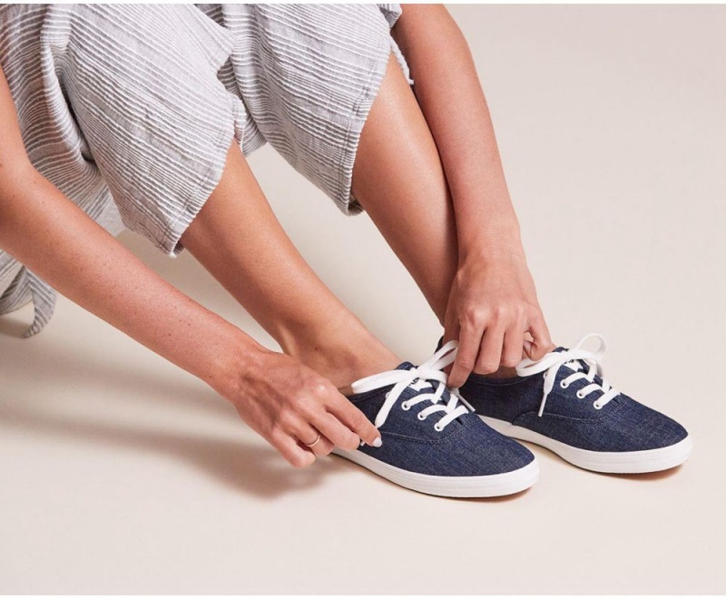 Keds Champion Eco Denim Kadın Spor Ayakkabı Mavi | OSM487962