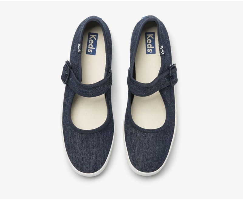 Keds Champion Mary Jane Eco Denim Kadın Spor Ayakkabı Mavi | FBE693245