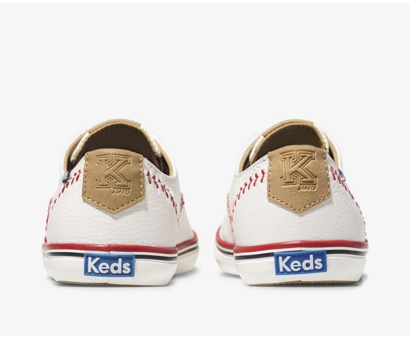 Keds Champion Pennant Deri Kadın Spor Ayakkabı Beyaz | MFU381209