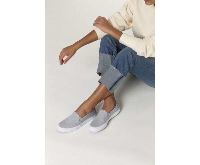 Keds Double Decker Heathered Woven Kadın Slip On Gri | ZNY632718