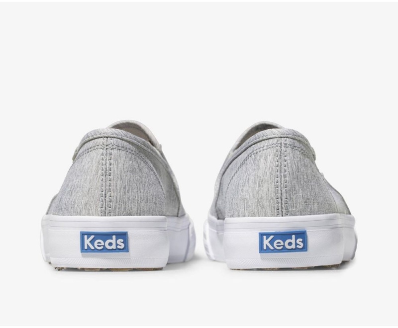 Keds Double Decker Heathered Woven Kadın Slip On Gri | ZNY632718