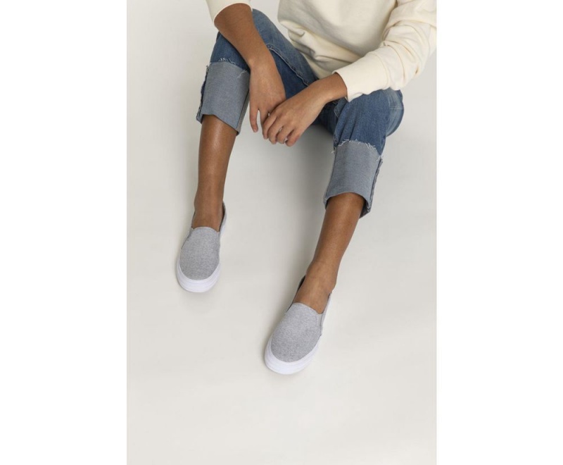 Keds Double Decker Heathered Woven Kadın Slip On Gri | ZNY632718