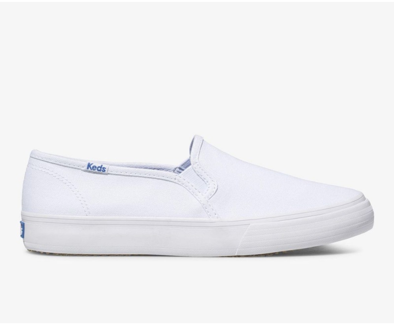 Keds Double Decker Kanvas Kadın Slip On Beyaz | WIA091634