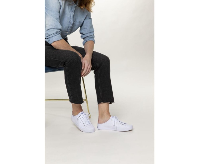 Keds Kickstart Kanvas Kadın Mules Beyaz | ZEU269385