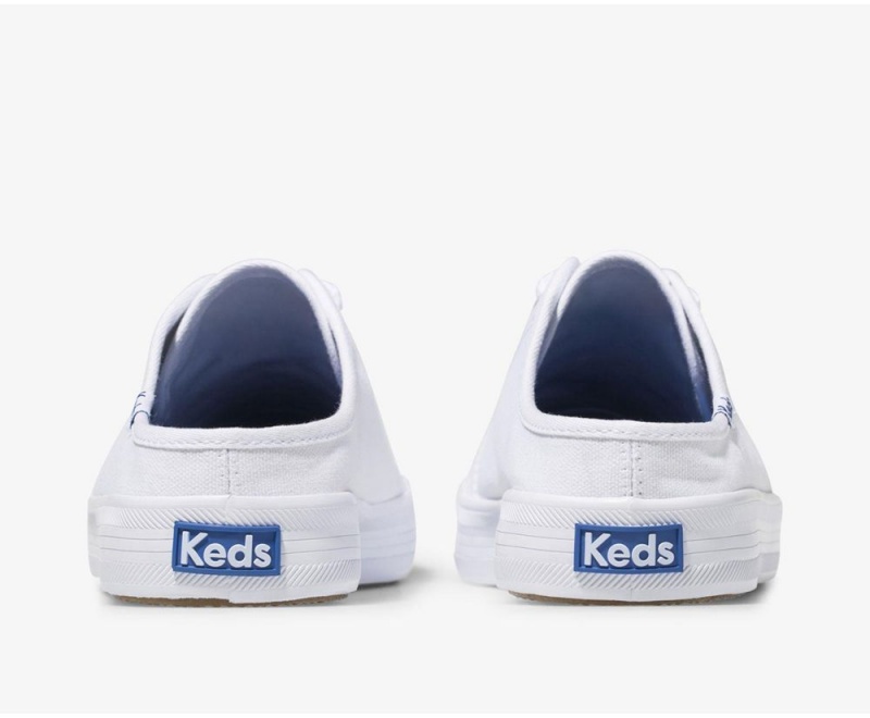 Keds Kickstart Kanvas Kadın Mules Beyaz | ZEU269385