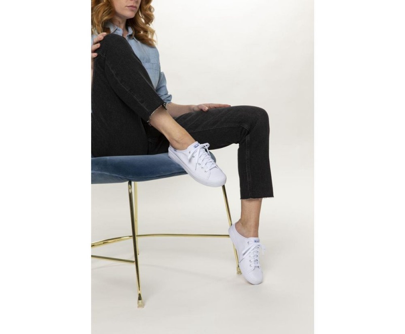 Keds Kickstart Kanvas Kadın Mules Beyaz | ZEU269385