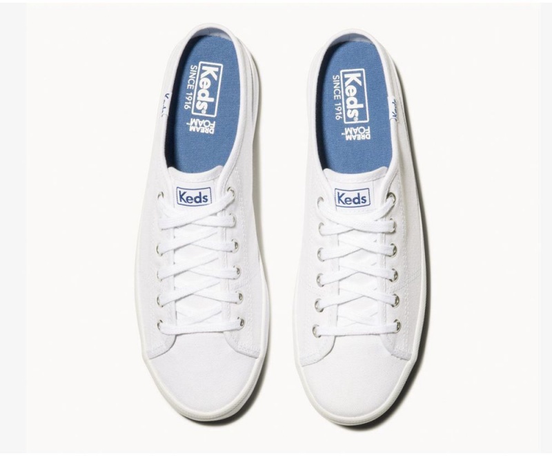 Keds Kickstart Kanvas Kadın Mules Beyaz | ZEU269385