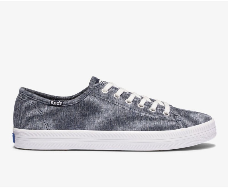 Keds Kickstart Stripey Jersey Kadın Spor Ayakkabı Lacivert | LIJ762418