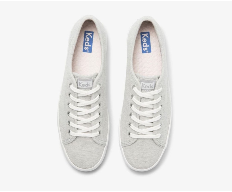 Keds Kickstart Stripey Jersey Kadın Spor Ayakkabı Gri | JWZ865920