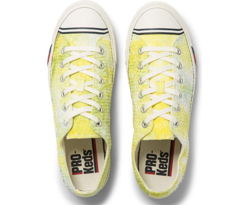 Keds Royal Lo Tie Dye Seersucker Erkek Spor Ayakkabı Sarı | ZJQ908351