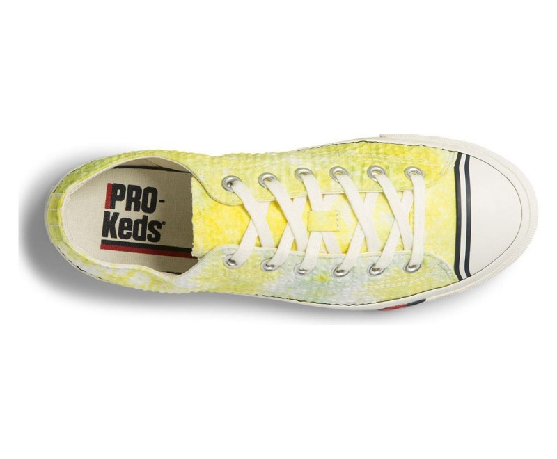 Keds Royal Lo Tie Dye Seersucker Kadın Spor Ayakkabı Sarı | NUD497062