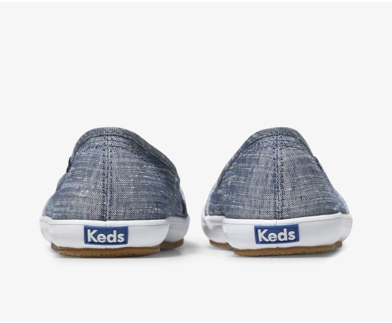 Keds Teacup Chambray Kadın Slip On Mavi | ZGL921835