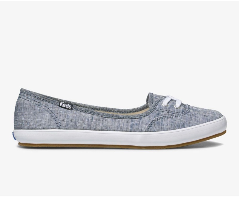 Keds Teacup Chambray Kadın Slip On Mavi | ZGL921835