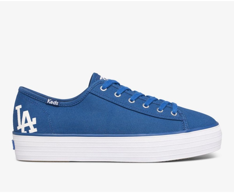 Keds Triple Kick MLB Kadın Spor Ayakkabı Mavi | UZX695284