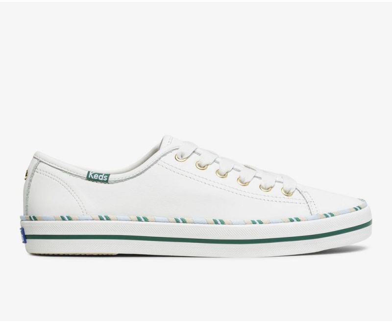 Keds x Kate Spade New York Kickstart Deri Spor Kadın Spor Ayakkabı Beyaz | VET132684