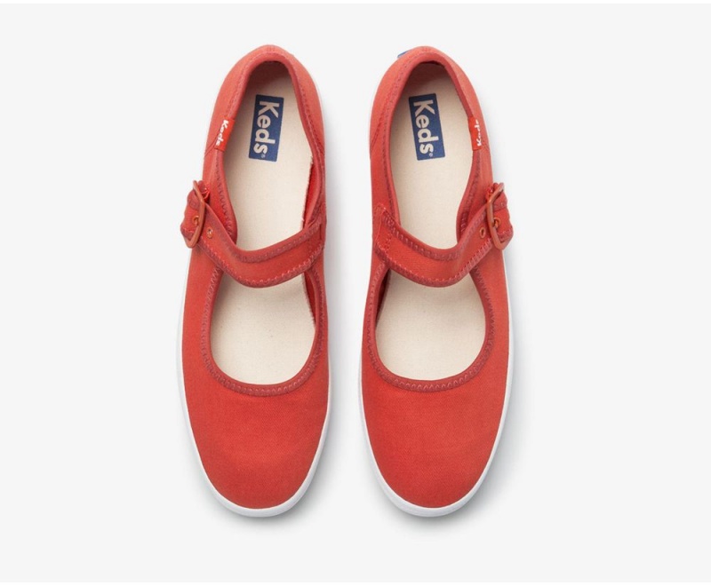 Keds x Organic Pamuklu Champion Mary Jane Kadın Slip On Kırmızı | RWM138670