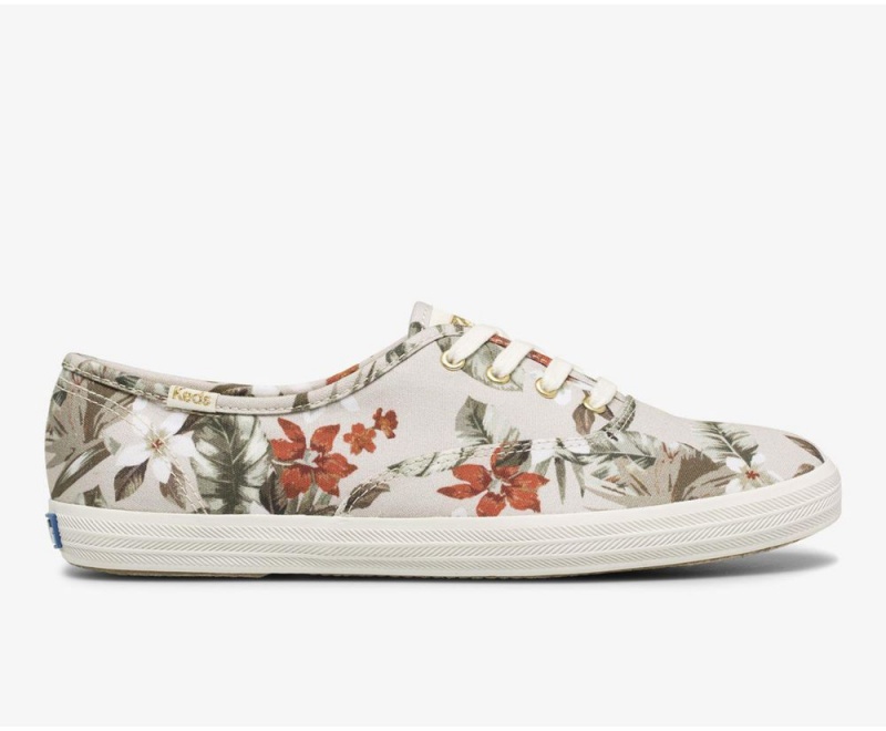 Keds x Organic Pamuklu Champion Tropical Kadın Spor Ayakkabı Beyaz Renkli | QNI405218