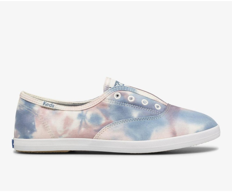 Keds x Organic Pamuklu Chillax Washable Tie Dye Kadın Slip On Pembe Mavi | FBU251467