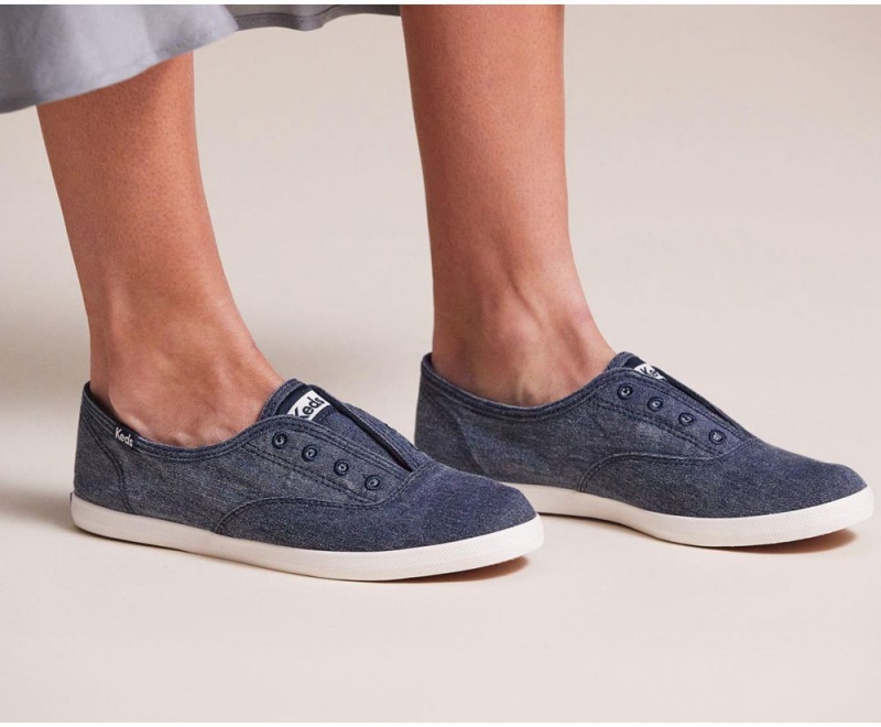 Keds x Organic Pamuklu Chillax Washable Kadın Slip On Lacivert | DZX756823