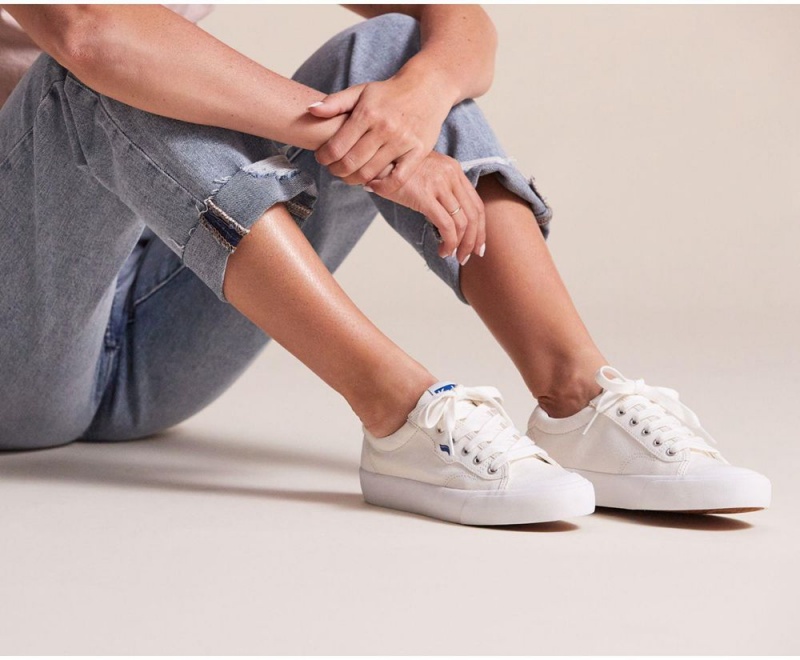 Keds x Organic Pamuklu Crew Kick 75 Kadın Spor Ayakkabı Beyaz | TJK406193