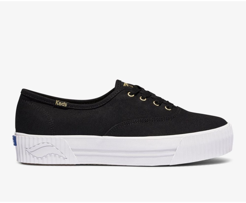 Keds x Organic Pamuklu Triple AMP Kadın Spor Ayakkabı Siyah | GVO374589