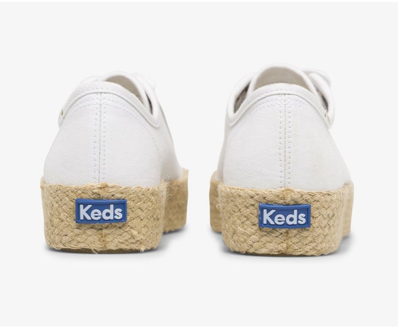 Keds x Organic Pamuklu Triple Kick Jute Kadın Spor Ayakkabı Beyaz | WXD164072