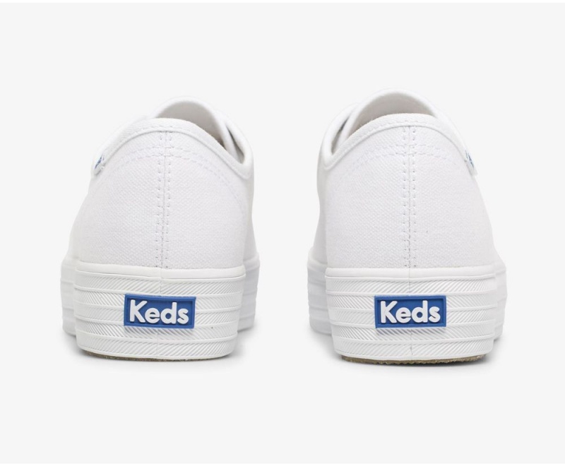 Keds x Organic Pamuklu Triple Kick Kadın Spor Ayakkabı Beyaz | UHN890147