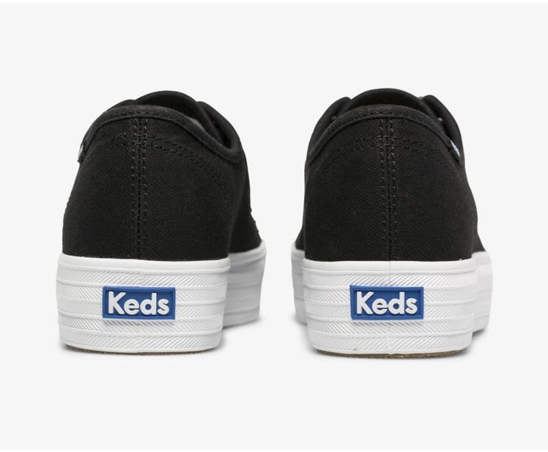 Keds x Organic Pamuklu Triple Kick Kadın Spor Ayakkabı Siyah | GSO018394