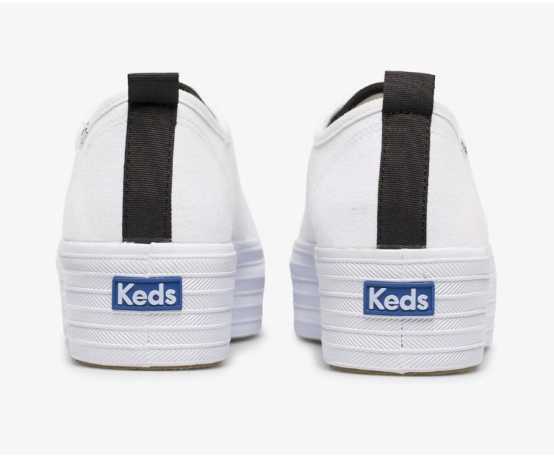 Keds x Organic Pamuklu Triple Up Kadın Spor Ayakkabı Beyaz | ADS913706