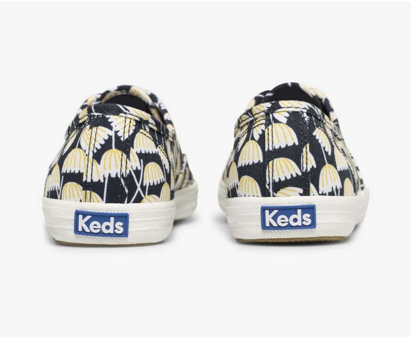 Keds x Organic Pamuklu Washable Champion Floral Kadın Spor Ayakkabı Lacivert Renkli | TEP873914