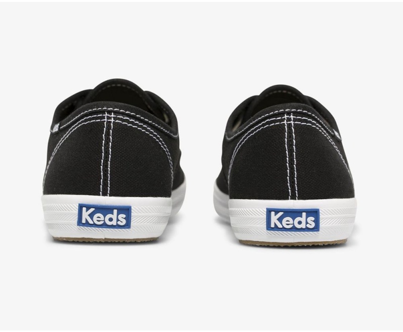 Keds x Organic Pamuklu Washable Champion Kadın Spor Ayakkabı Siyah Beyaz | AOE563784