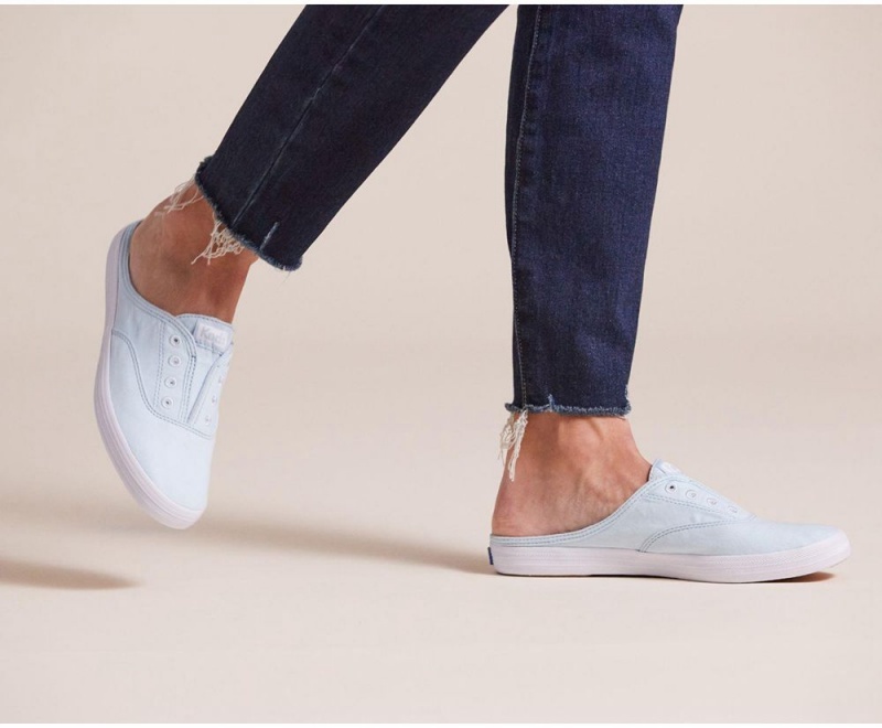 Keds x Organic Pamuklu Washable Moxie Mule Kadın Mules Mavi | HWQ478153