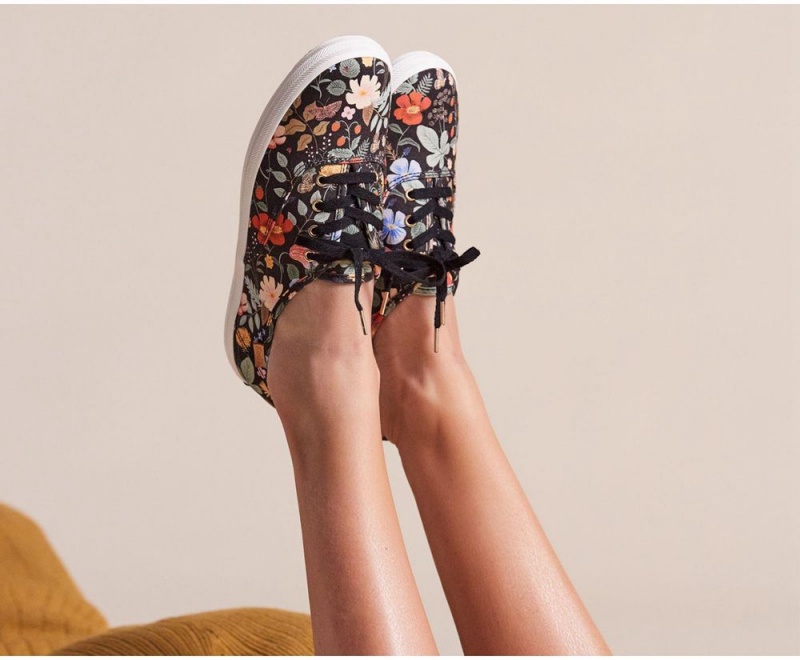 Keds x Rifle Paper Co. Champion Strawberry Fields Kadın Spor Ayakkabı Siyah Renkli | TLW245871